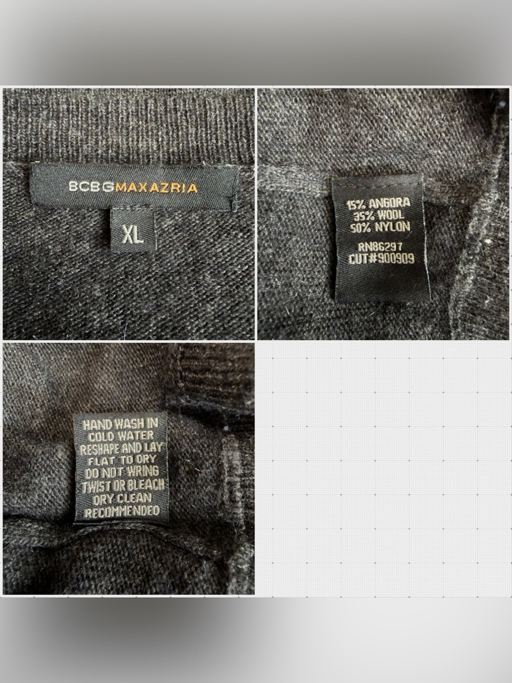 BCBGMaxAzria Charcoal Black Short-Sleeve Wrap Tunic with Side Tie - Picture 12 of 12